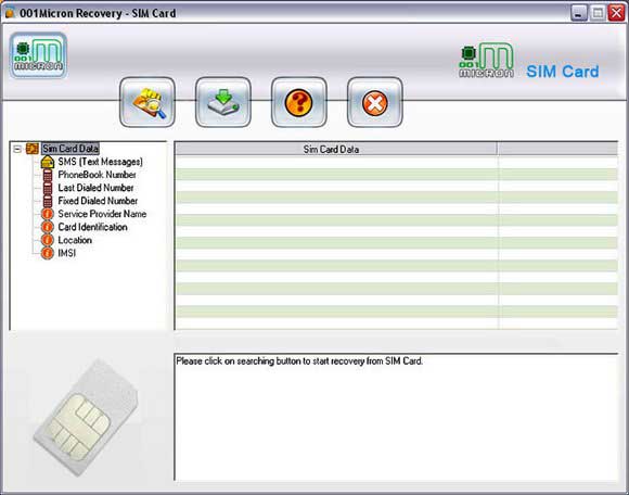 Screenshot of SIM Card Data Undelete