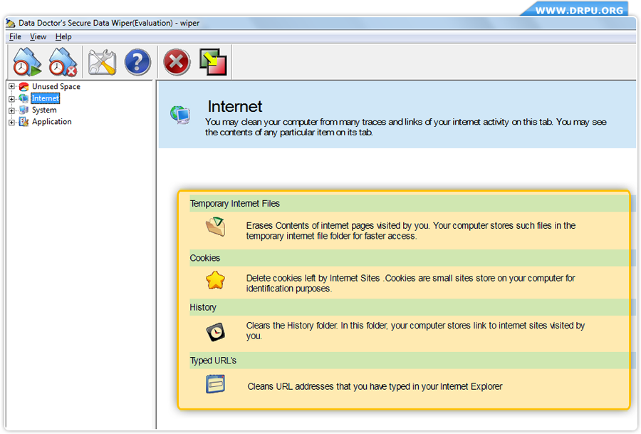 Wipe temporary internet Files, cookies, history and typed URLs