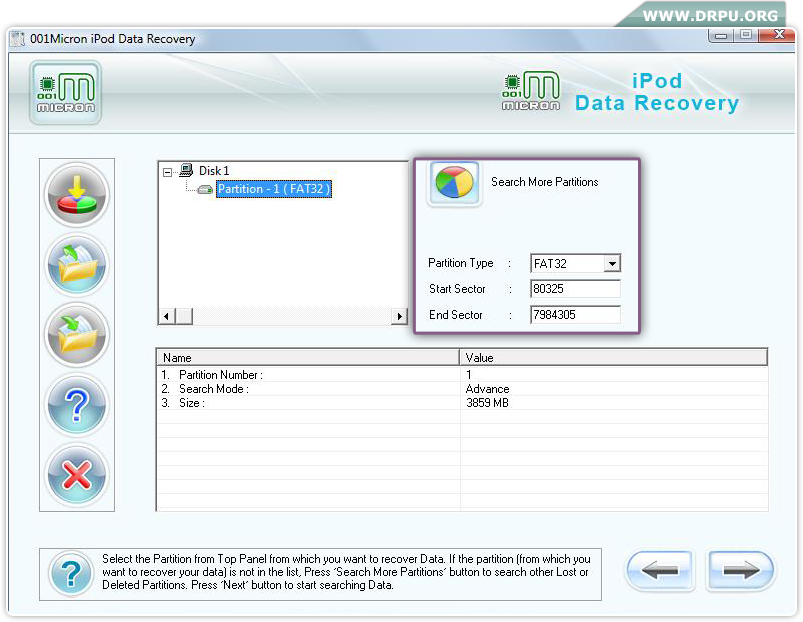 Select the partition