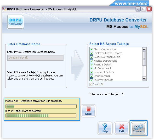 Database conversion process