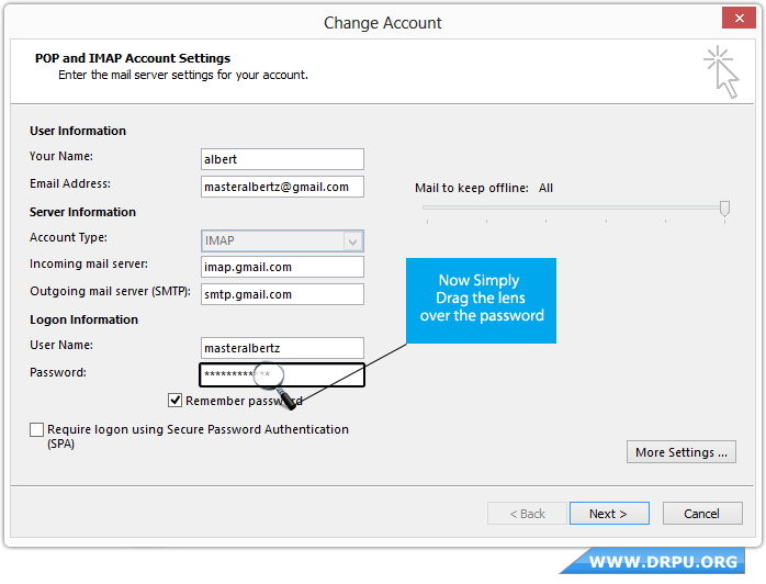 Trova il campo della password