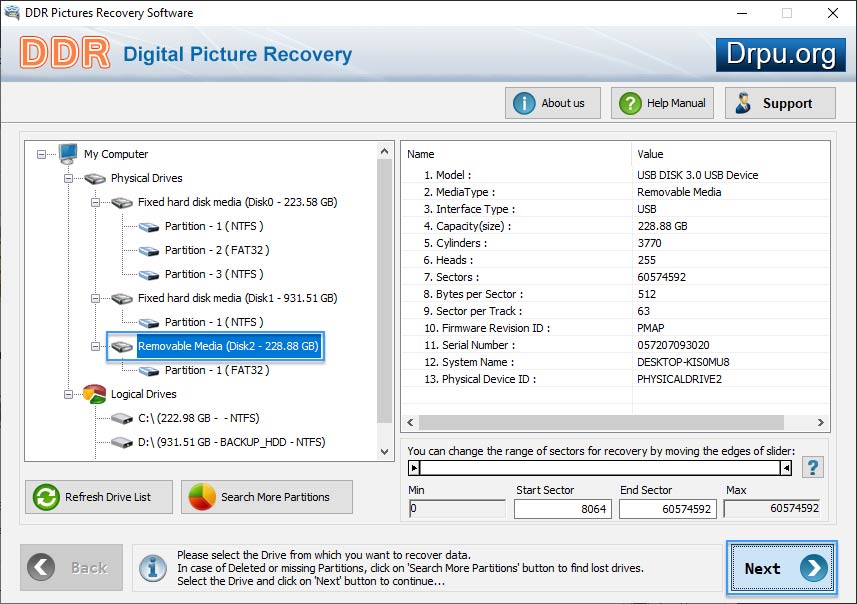 Select the storage media